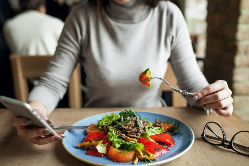 Woman Eating Healthy Food